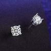 Female Earrings White Copper Electroplating Fourleaf Clover Heart Shape High Imitation Moissanite