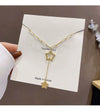 Female Fashion Hip Hop Niche Design Thick Titanium Steel Necklace With Snake Bone Chain And Five Pointed Star Pendant Electroplated
