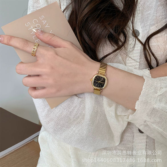 Female Fashion Metal Square Dial Quartz Watch