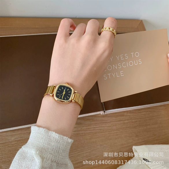 Female Fashion Metal Square Dial Quartz Watch