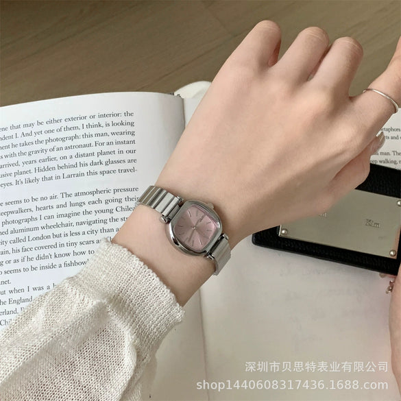 Female Fashion Metal Square Dial Quartz Watch
