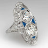 Female Geometric Inlay Zircon Copper Ring Highend Luxury