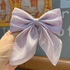Female Hair Accessories Fabric Handmade Solid Color Bow Duck Bill Clip Hairpin