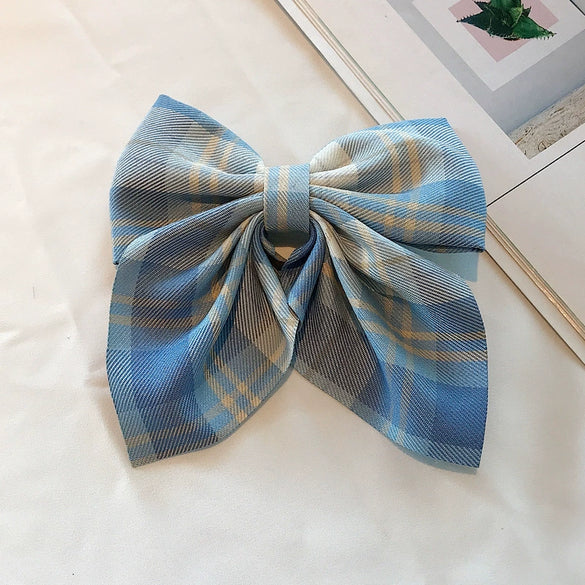 Female Hair Accessories Fabric Handmade Solid Color Bow Duck Bill Clip Hairpin