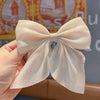 Female Hair Accessories Fabric Handmade Solid Color Bow Duck Bill Clip Hairpin