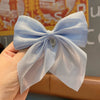 Female Hair Accessories Fabric Handmade Solid Color Bow Duck Bill Clip Hairpin