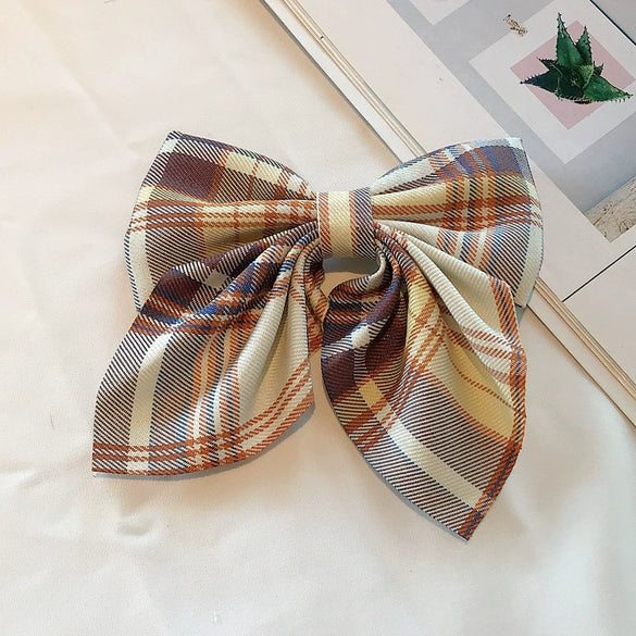 Female Hair Accessories Fabric Handmade Solid Color Bow Duck Bill Clip Hairpin