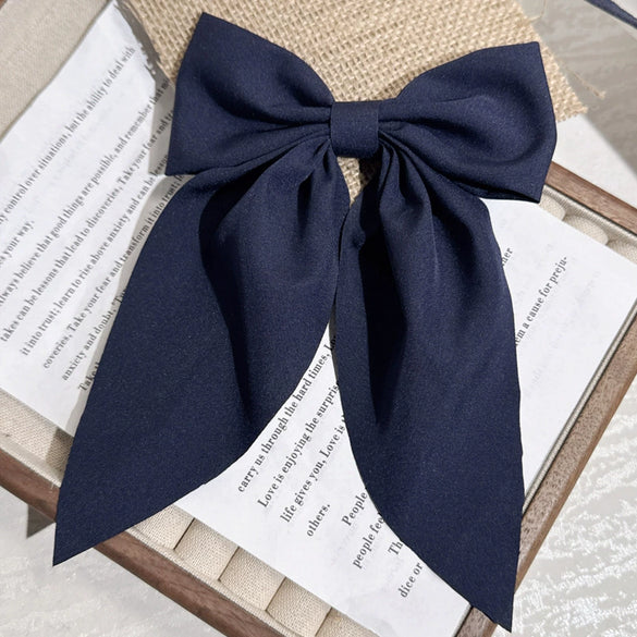 Female Hair Accessories Fabric Handmade Solid Color Bow Duck Bill Clip Hairpin