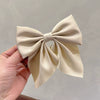 Female Hair Accessories Fabric Handmade Solid Color Bow Duck Bill Clip Hairpin