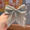 Female Hair Accessories Fabric Handmade Solid Color Bow Duck Bill Clip Hairpin