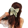 Female Hair Accessories Fabric Handmade Solid Color Bow Duck Bill Clip Hairpin
