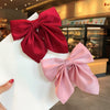 Female Hair Accessories Fabric Handmade Solid Color Bow Duck Bill Clip Hairpin