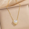 Female Necklace Titanium Steel Pendant With 18K Gold Zircon Set Heart Water Drop Bell Pattern Luxury New Style Design Sense Electroplated In Vacuum Furnace