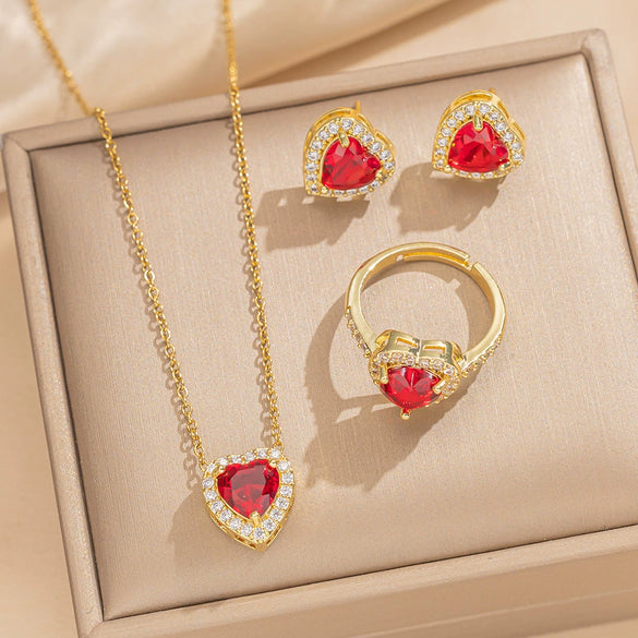 Female Necklace Titanium Steel Pendant With 18K Gold Zircon Set Heart Water Drop Bell Pattern Luxury New Style Design Sense Electroplated In Vacuum Furnace