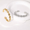 Female Personalized Street Niche Open Bracelet In Titanium Steel And Stainless Steel With Electroplating Treatment