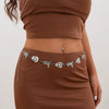 Female Punk Vintage Metal Body Chain And Waist Chain With Cowboy Hat And Turquoise Boots Style