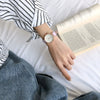 Female Retro Leisure Style Round Dial Alloy Case Imitation Leather Strap Cherry Blossom Printed Watch