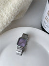 Female Student Fashion Square Alloy Case Steel Band Watch