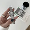 Female Student Fashion Square Alloy Case Steel Band Watch