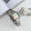 Female Student Fashion Square Alloy Case Steel Band Watch