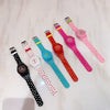 Female Student Heart Shaped Cartoon Style Pink Silicone Watch