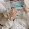 Female Student Leisure Style Alloy Case Plaid Quartz Watch