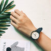 Female Student Mori Style Alloy Case Imitation Leather Strap Round Dial Quartz Watch