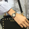 Female Student Square Silver Metal Alloy And Stainless Steel Bracelet Quartz Watch With Retro Artistic And Leisure Style