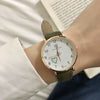Female Watch Alloy Case Pu Strap Metal Clasp Round Dial Leisure Style Printed Logo