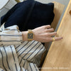 Female Watch Alloy Metal Steel Wire Belt Square Simple Cold Wind Green Leisure Design
