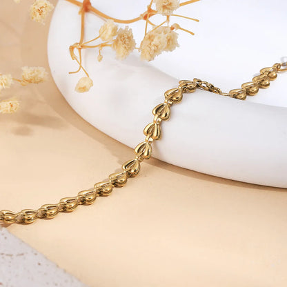 Simple Style Classic Style Solid Color 201 Stainless Steel 18K Gold Plated Bracelets In Bulk