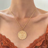 Festival Element Skull Necklace With Aztec Gold Coin Chain Alloy Material Geometric Styling Electroplating Treatment