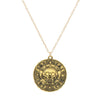 Festival Element Skull Necklace With Aztec Gold Coin Chain Alloy Material Geometric Styling Electroplating Treatment