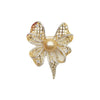 Fine Fashionable Autumn And Winter Sweater Coat Brooch With Large Freshwater Gold Pearls And Copper Plated Real Gold Micro Inlaid Zircon In Flower Styling