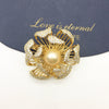Fine Fashionable Autumn And Winter Sweater Coat Brooch With Large Freshwater Gold Pearls And Copper Plated Real Gold Micro Inlaid Zircon In Flower Styling