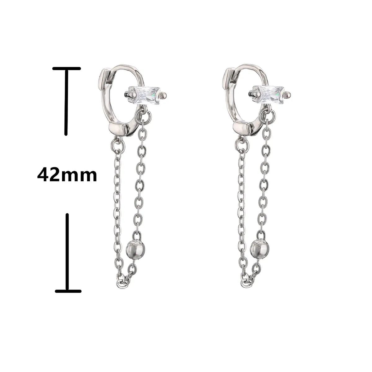 Fashion Geometric Plating Copper Zircon Earrings