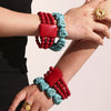 Finely Carved Natural Stone And Stainless Steel Geometric Beaded Bracelets With Maitreya Buddha Design Electroplated For Men And Women