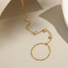 Finger Chain Bracelet Stainless Steel Inlaid With Zircon Geometric Elegant High End Jewelry Electroplating Does Not Fade