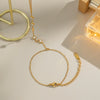 Finger Chain Bracelet Stainless Steel Inlaid With Zircon Geometric Elegant High End Jewelry Electroplating Does Not Fade