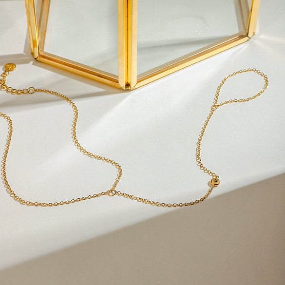 Finger Chain Foot Chain Titanium Steel 18K Gold Geometric Style For Women