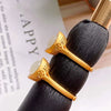 Finger Circle Fine Hotan White Jade Small Yuanbao Ancient Gold Ring Court Chinese Style Classical Index Finger Ring