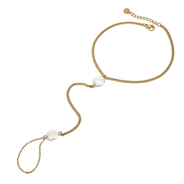 Finger Foot Chain Titanium Steel 18K Gold Geometric Style