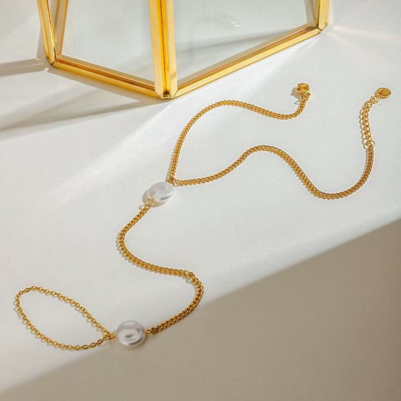 Finger Foot Chain Titanium Steel 18K Gold Geometric Style