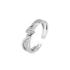 Finger Ring S925 Sterling Silver Ushape Inlaid Zircon