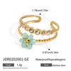 Fingerless Bracelet Stainless Steel Colorful Natural Stone Flower Pattern Electroplated Highend Hand Jewelry