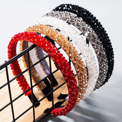 Fishing Line Handmade Fine-Edge Cloth Headband Fashion Super Flash Inlaid Crystal Headband