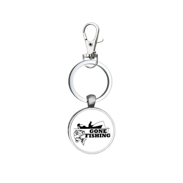 Fishing Lover Keychain Pendant In Zinc Alloy With Modern Simplicity Style