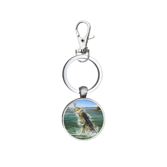 Fishing Lover Keychain Pendant In Zinc Alloy With Modern Simplicity Style