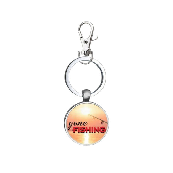 Fishing Lover Keychain Pendant In Zinc Alloy With Modern Simplicity Style