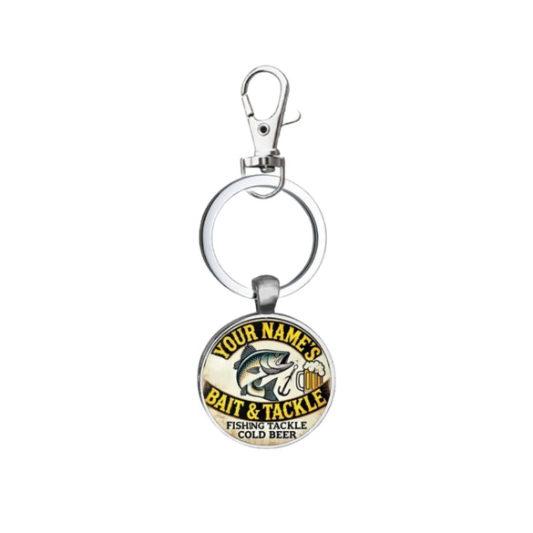 Fishing Lover Keychain Pendant In Zinc Alloy With Modern Simplicity Style